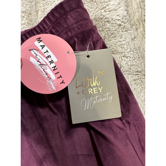 Lark + Grey Maternity Burgundy Sweat Pants Size Medium - Picture 6 of 9